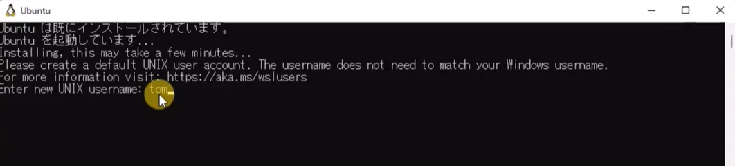 パスワードの入力