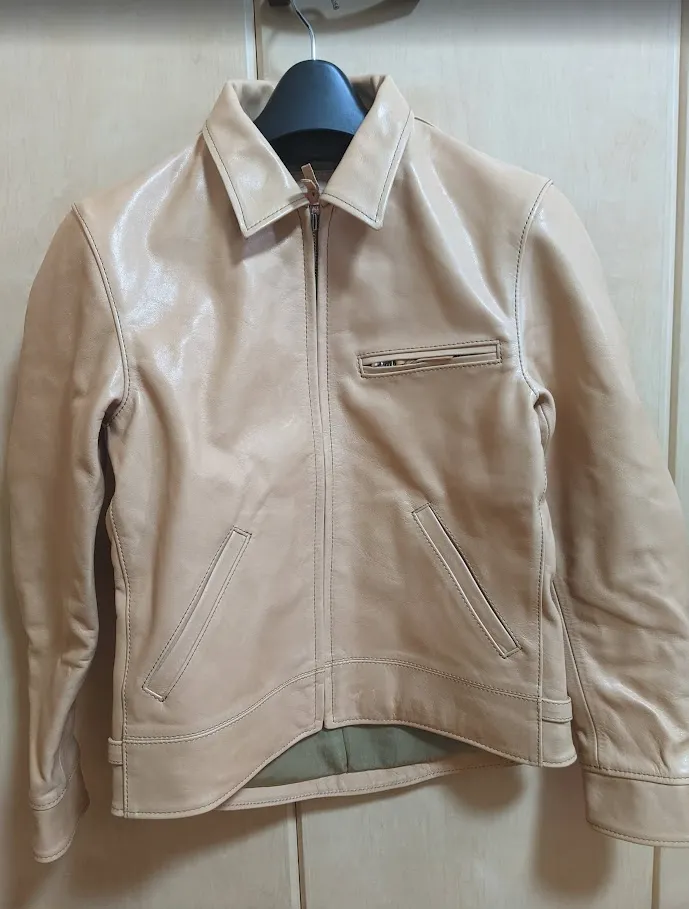 天神ワークス レジャージャケット(JS-02)のヌメ革